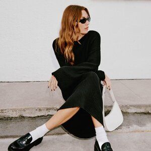 Reformation Black Agathea Chunky Loafers (Size 8), Never Worn